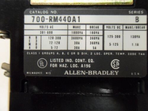 Allen-Bradley Control Relay 700R-M440A1