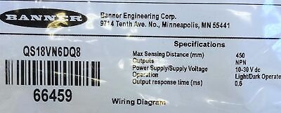 Banner Engineering QS18VN6DQ8 66459 10-30VDC Photoelectric Sensor