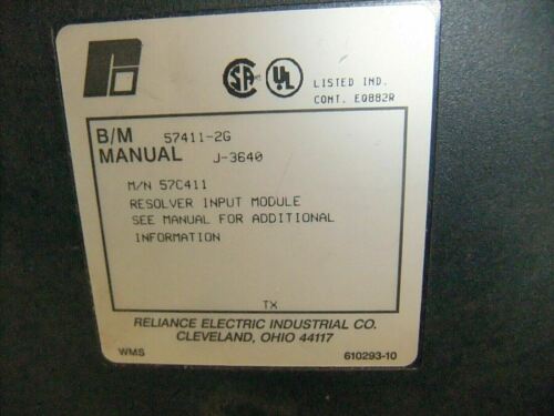 Baldor Reliance 57411-2G RESOLVER INPUT CARD MODULE