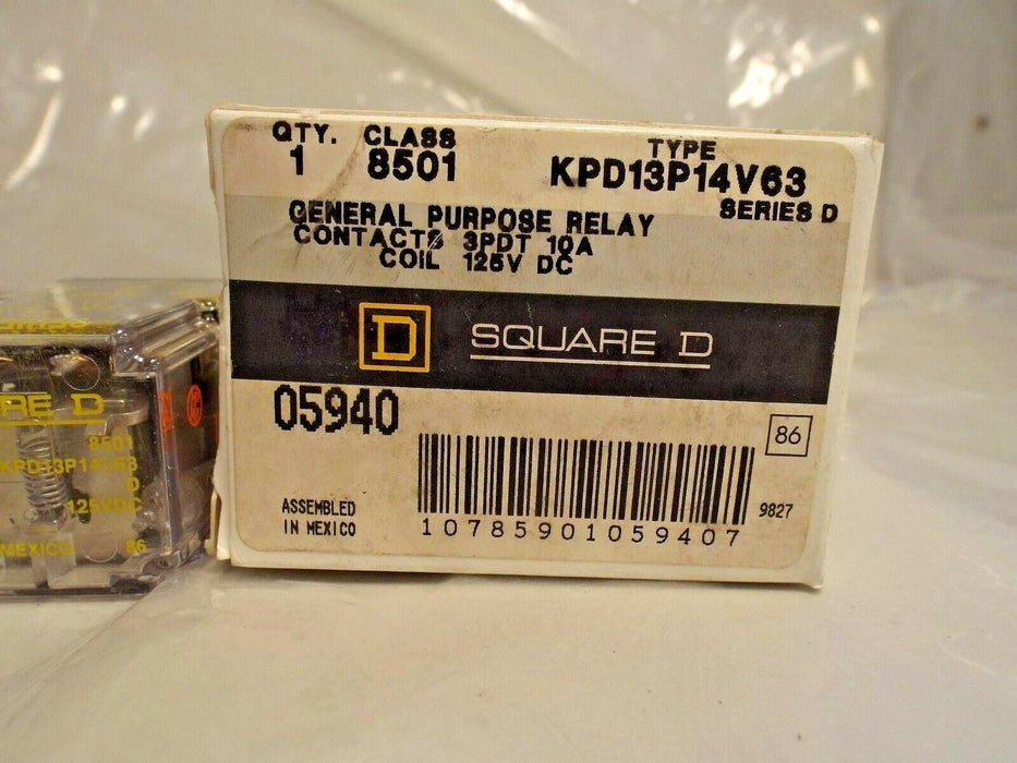 Square D KPD13P14V63 General Purpose Relay