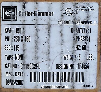 Cutler-Hammer C0150C2FL Step-down Transformer