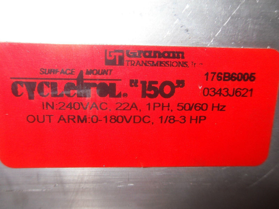 1 GRAHAM TRANSMISSIONS 176B6005 CYCLETROL 150 DRIVE