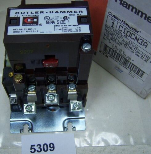 Cutler-Hammer Magnetic Contactor C10CN3A Size 1 120V Coil W/ Interlock