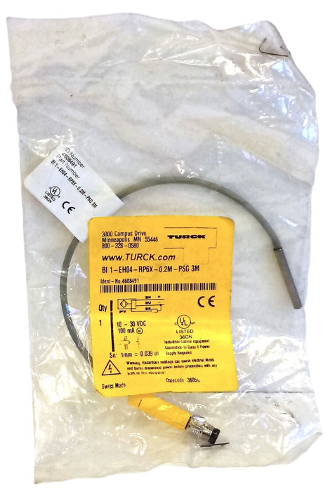 Turck BI 1-EH04-RP6X-0.2M-PSG 3M Stainless Steel Inductive Proximity Sensor