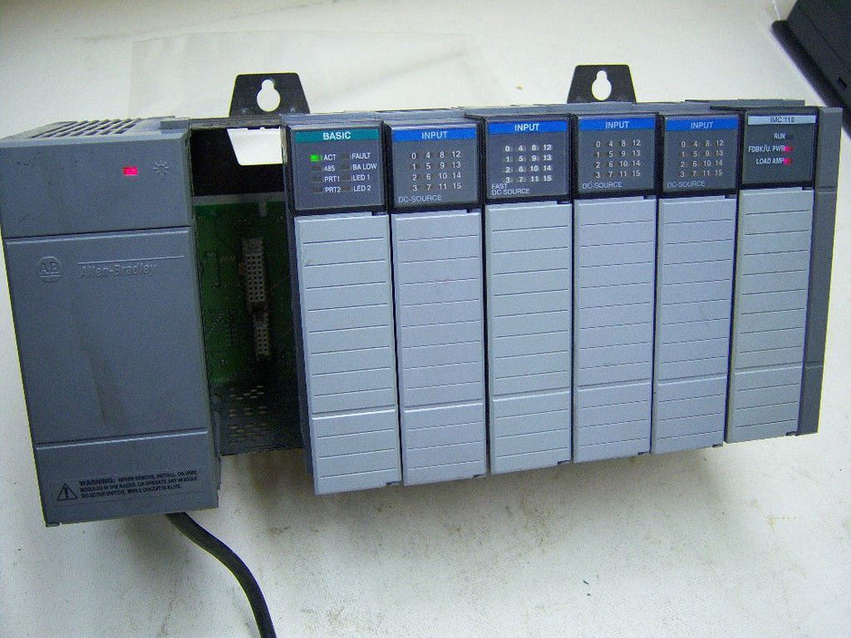 Allen-Bradley 7 Slot Rack 4 INPUTS 1746-BAS 1746-HS