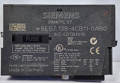 Siemens 6ES7138-4CB11-0AB0 SIMATIC S7 PLC Power Supply Module