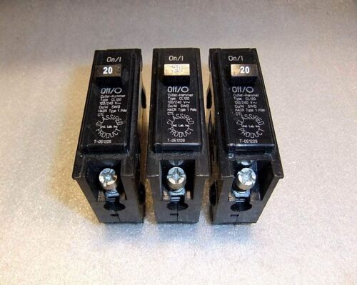 3 Cutler-Hammer CL120 Circuit Breakers