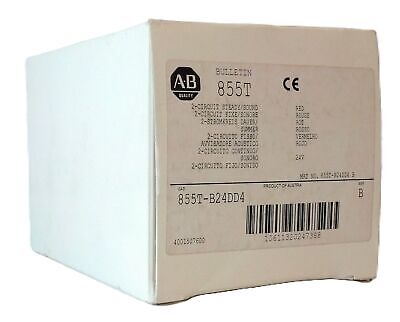 Allen-Bradley 855T-B24DD4 Steady Incandescent Red Stack Light w/ Piezo Sounder