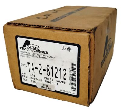 Acme Electric TA-2-81212 150 VA 240/480 120 V Industrial Control Transformer