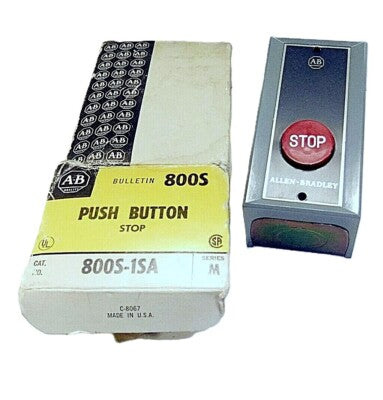 Allen-Bradley 800S-1SA Ser M Red Stop Pushbutton in Enclosure