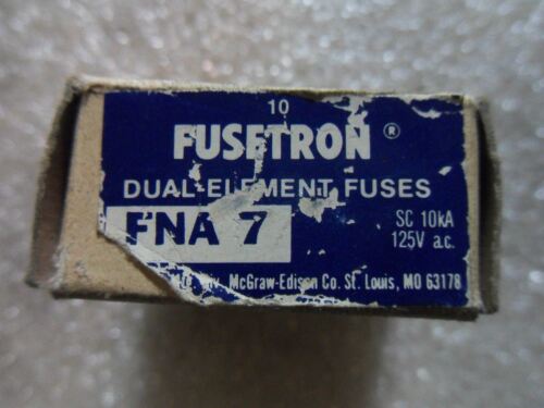 7 Bussmann Fusetron FNA-7 125VAC 7A Dual Element Fuses