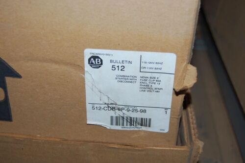 Allen-Bradley COMBINATION STARTER 512-CDB-6P-9-25-98