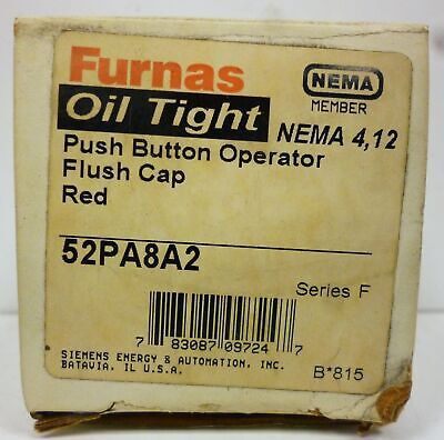 Furnas 52PA8A2 Red Flush Cap Operator Head for Pushbutton Switch