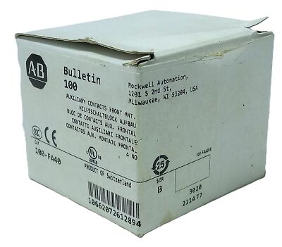 Allen-Bradley 100-FA40 4 Normally Open Auxiliary Contact for 100-C Contactors
