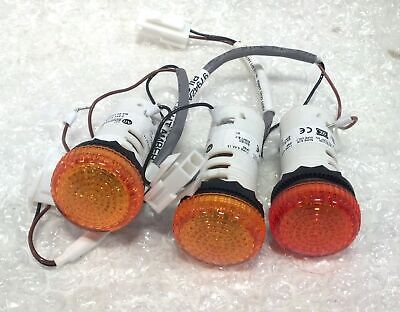 Allen-Bradley 800FD-P0D3 24 V AC / DC Amber Pilot Lights - Lot of 3