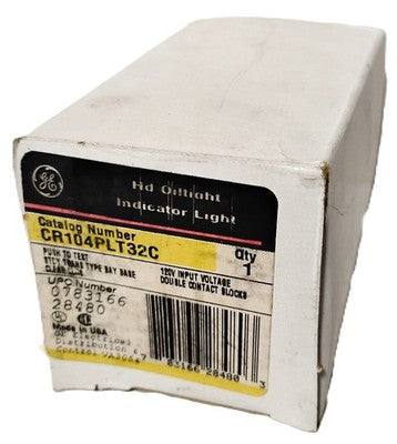 GE CR104PLT32C 120 V Clear Push-to-test Oiltight Indicator Light