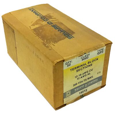 Square D 9080-GP3 300 V 12-18 AWG Terminal Block Sections