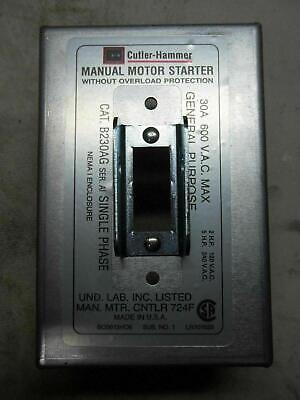 Cutler-Hammer B230AG NEMA 1 Enclosed Manual Motor Switch