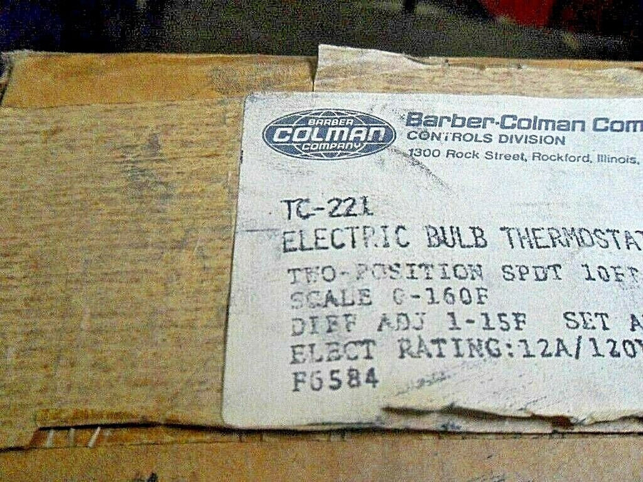 Barber Colman TC-221 Electric Bulb Thermostat