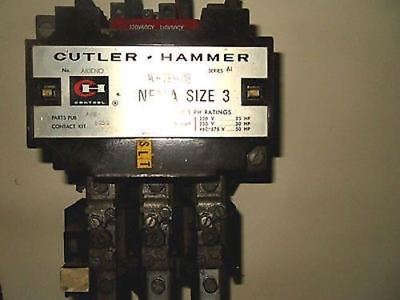1 Cutler-Hammer A10ENO STARTER 90AMP SIZE3 3POLE W/OVERLOAD BLOCK