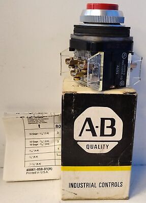Allen-Bradley 800T-B6B 2 NO / 2 NC Red Extended Momentary Push Button