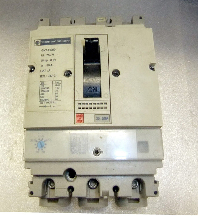 Telemecanique Circuit Breaker GV7-RS50 missing 1 lug