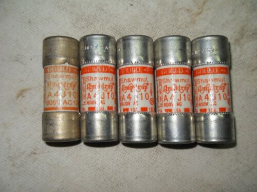 5 Gould Shawmut Amp-Trap A4J10 600 V Fuses
