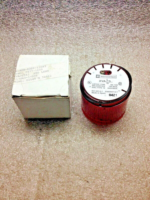 Telemecanique XCAV341 Lens Red Steady Light Lamp 240VAC/DC