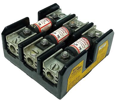 Bussmann T60100-3C 600 V 100 A 3 Pole Fuse Holder w/ 3 JJS-70 600 V 70 A Fuses