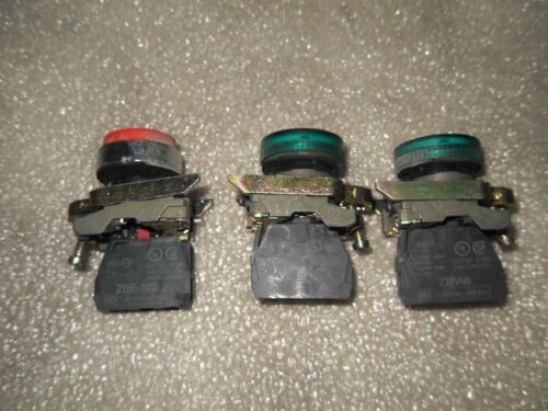 3 Telemecanique Push Buttons & Pilot Lights