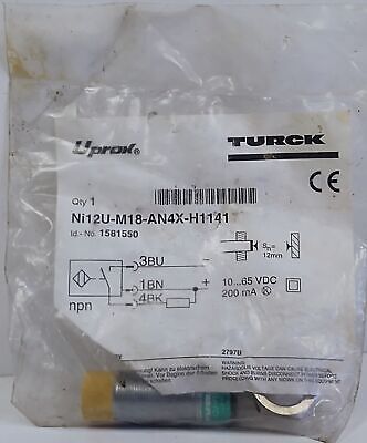 Turck NI12U-M18-AN4X-H1141 Inductive Proximity Sensor