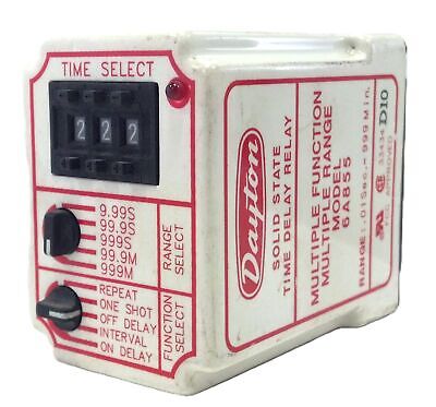 Dayton 6A855 120 V AC 10 A 11-Pin Solid State Time Delay Relay