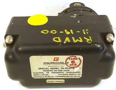 Fairchild TB-5220-40 TB-5220-9 20 psi Pneumatic Transducer