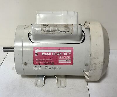 GE 5KC49UN0249A 115/230 V 1725 RPM 1 HP 1 PH 56C Frame TENV Washdown Duty Motor