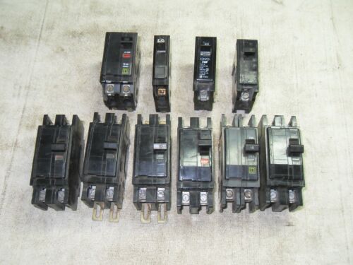 10 Circuit Breakers Square D, T&b, Siemens