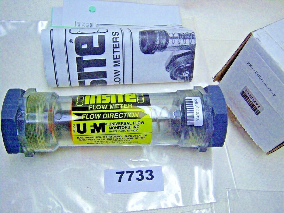 Universal Flow Monitors PX-10GPM-6-V-F Flow Meter 200 Psi