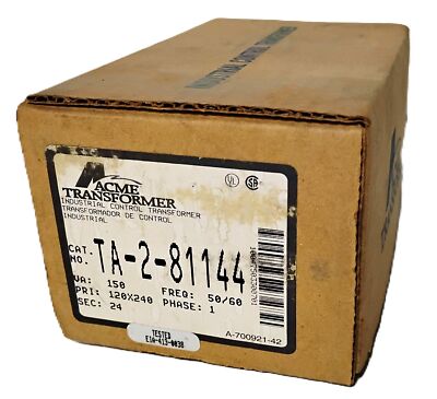 Acme Electric TA-2-81144 120/240 24 V 150 VA Industrial Control Transformer