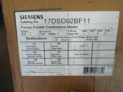 Siemens STARTER-COMBO 17DSD92BF11