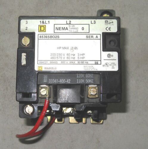 1 Square D 8536SBO2S SER A SIZE 0 STARTER