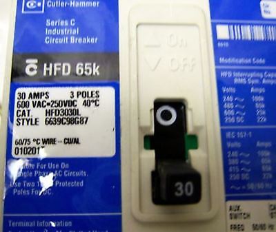 Cutler-Hammer Circuit Breaker HFD3030L 30A 3P 600V