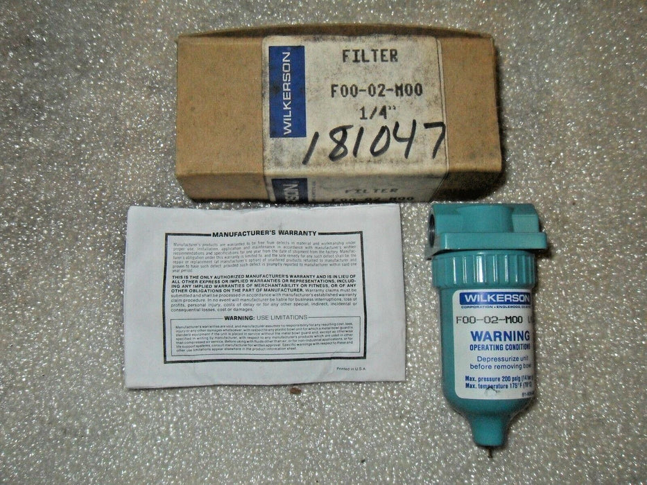 Wilkerson F00-02-M00 200Psig Filter