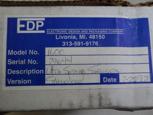 1 SONASWITCH / EDP SERIES 1600 ULTRA SONIC SENSOR