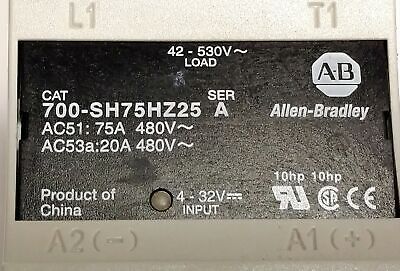 Allen-Bradley 700-SH75HZ25 Solid State Relay with a 700-SN25 Heat Sink Attached.