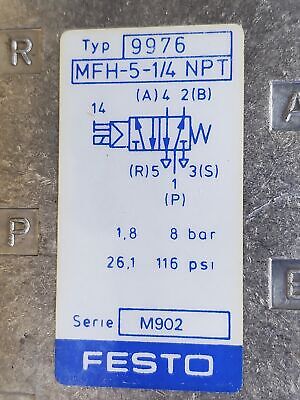 Festo MFH-5-1/4-NPT 9976 Solenoid Valve (Valve Only