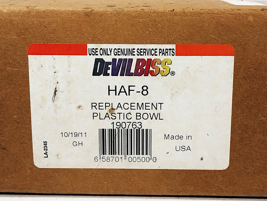 DeVilbiss HAF-8 190763 Replacement Plastic Bowl for Compressed Air Filters