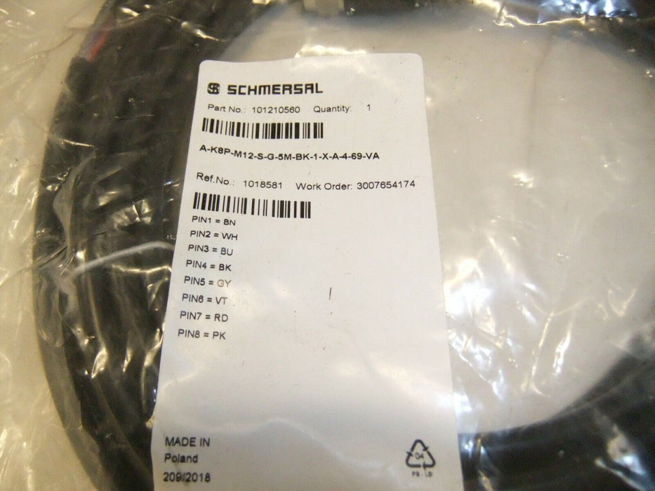 Schmersal Quick Disconnect 5M 8P Cable 101210560