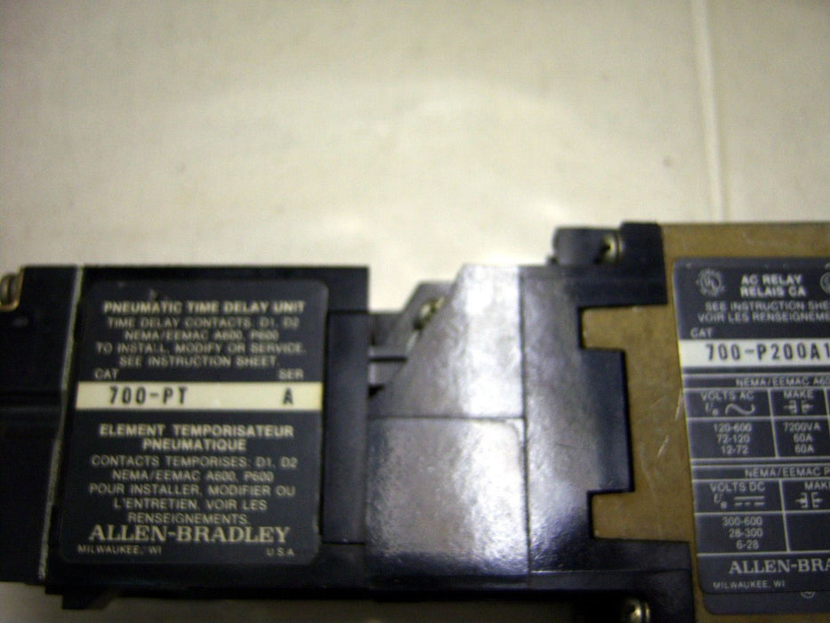 Allen-Bradley Timing Relay 700-PT + 700-P200A1