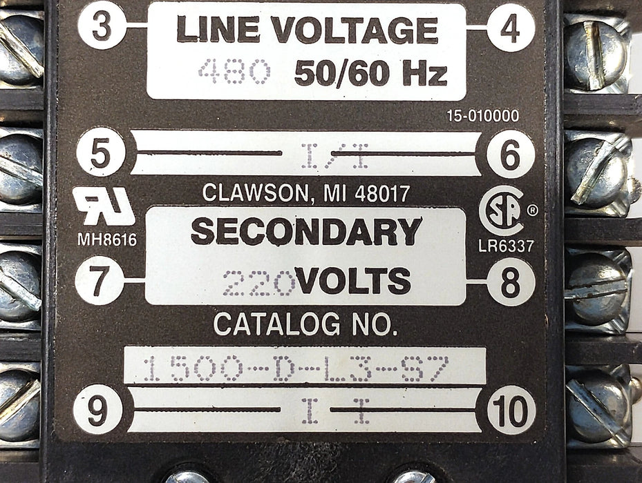BW Controls 1500-D-L3-S7 480 VAC Primary 220 VAC Secondary Liquid Level Control