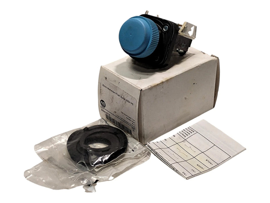 Allen-Bradley 800H-R7A Series G 30mm Non-Illuminated Booted Blue Head Pushbutton