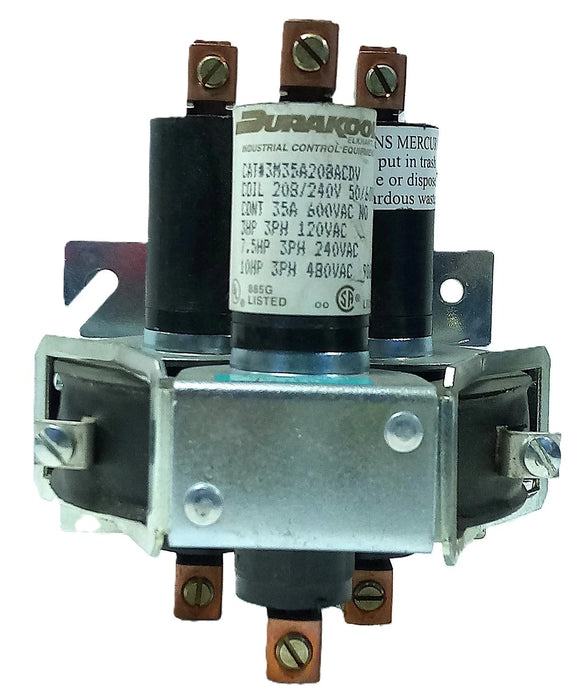 Durakool 3M35A208ACDV 120-480 V AC 35 A 3-10 HP Relay w/ 208/240 V Coil